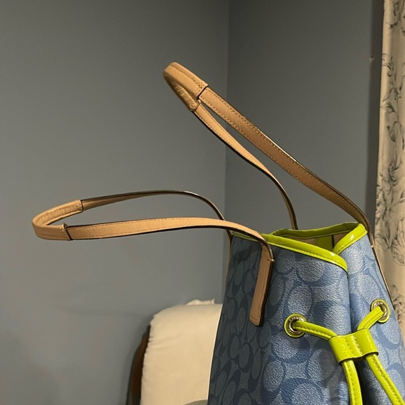 Coach Blue and Green Satchel - Picture 5 of 9